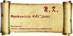 Maskovics Kájusz névjegykártya